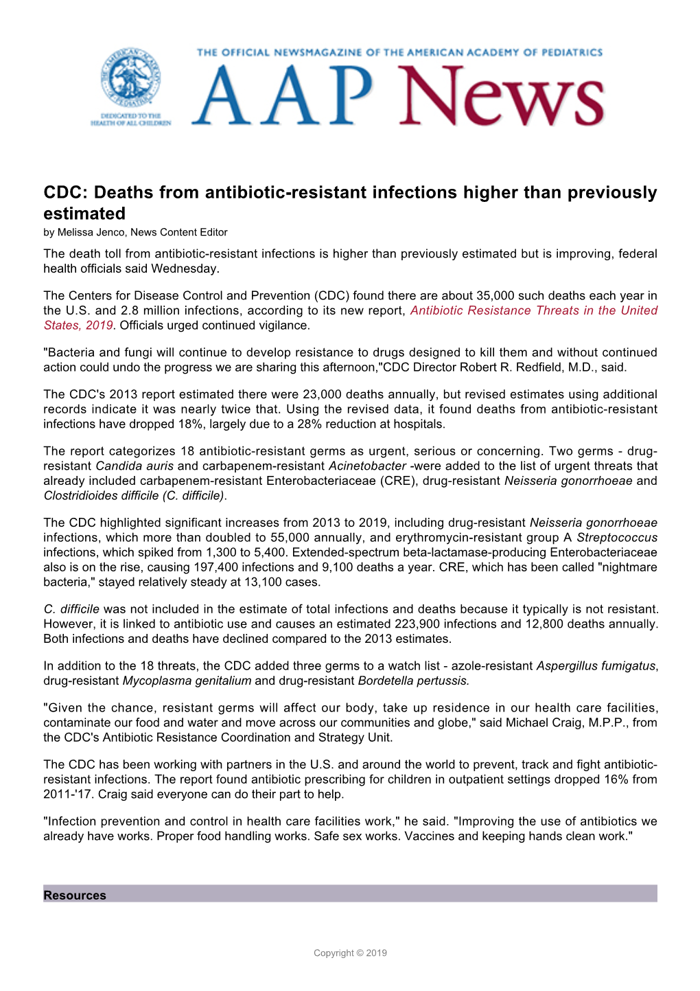 CDC: Deaths from Antibiotic-Resistant Infections Higher Than Previously