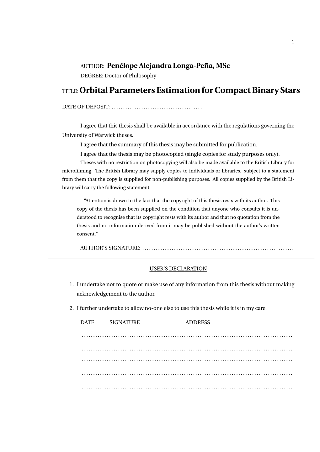 TITLE:Orbital Parameters Estimation for Compact Binary Stars