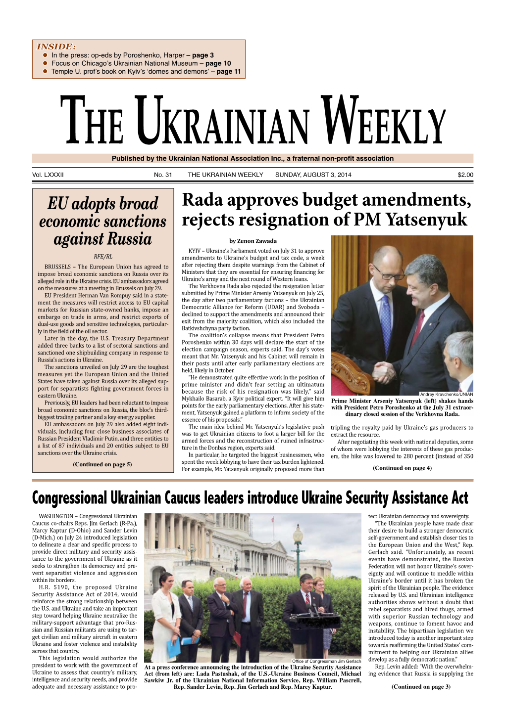 The Ukrainian Weekly 2014, No.31