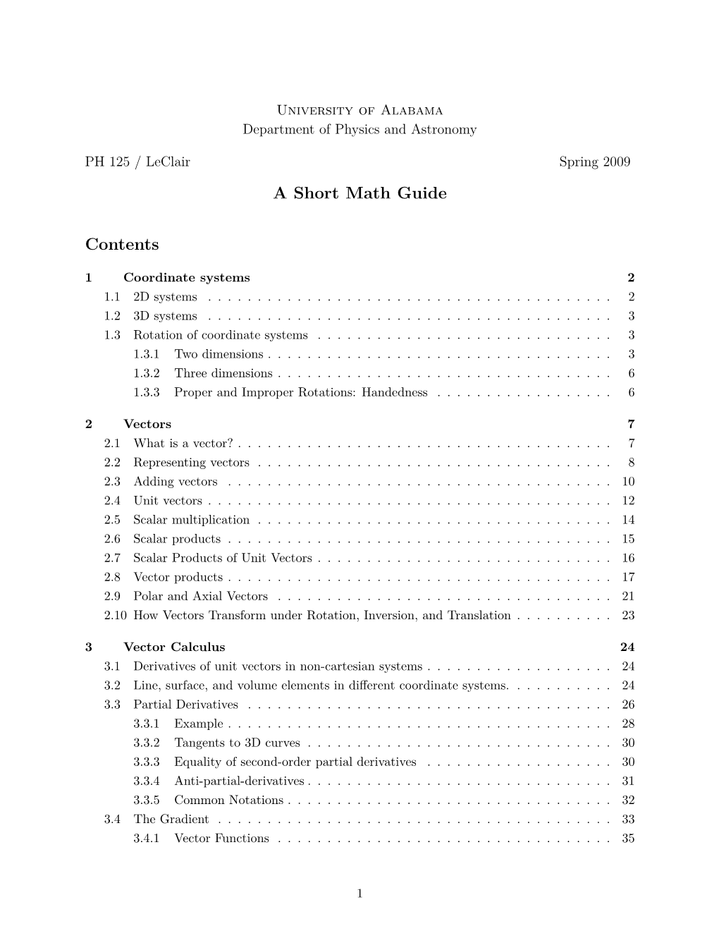 A Short Math Guide