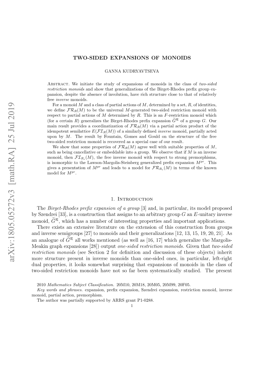 Two-Sided Expansions of Monoids 4.1