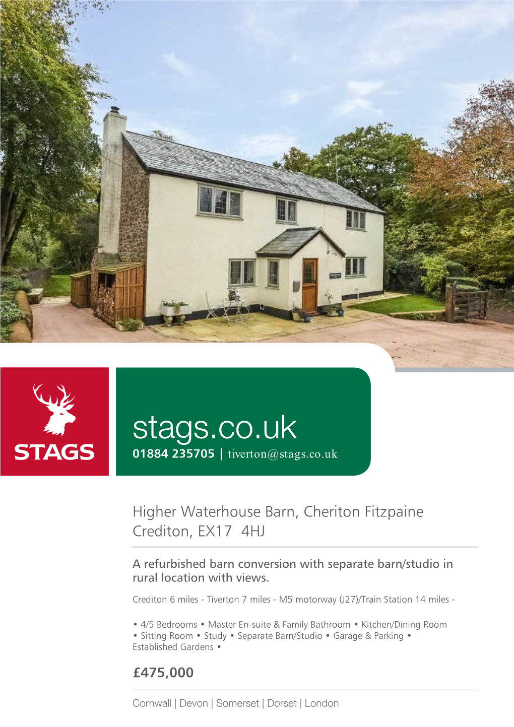 Stags.Co.Uk 01884 235705 | Tiverton@Stags.Co.Uk