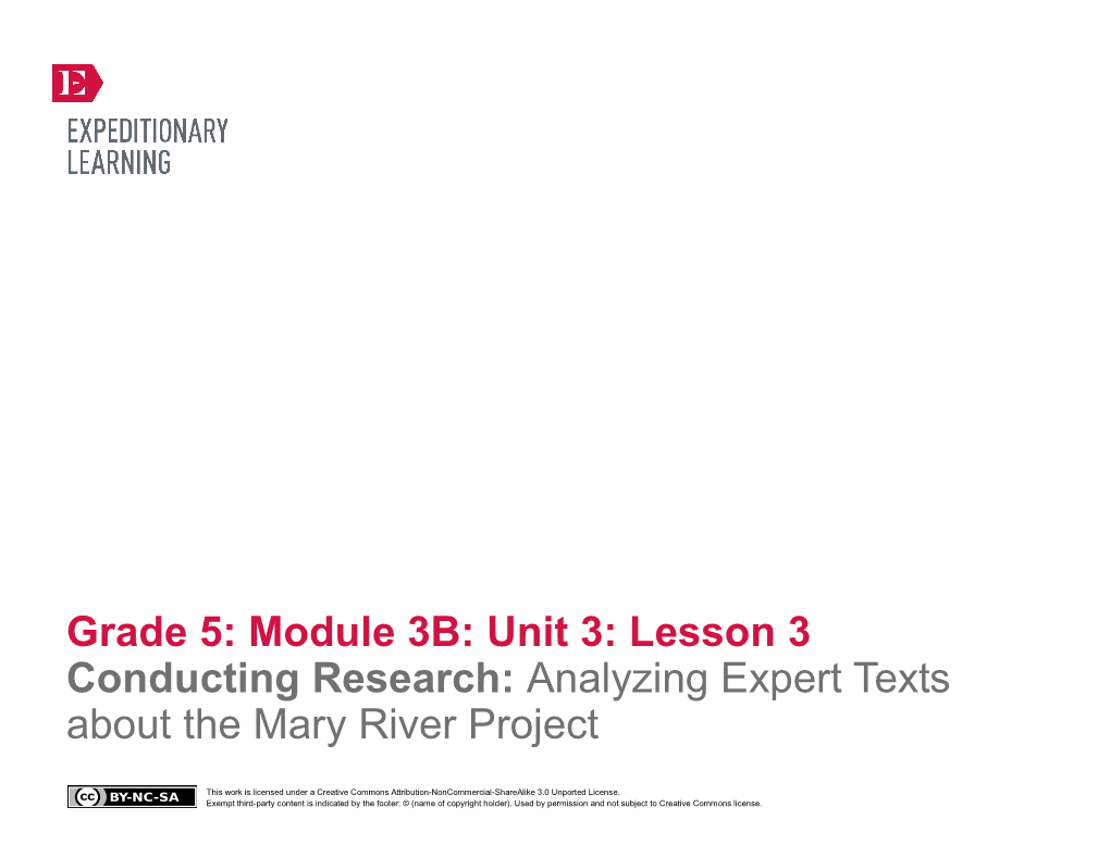 Grade 5 Module 3B, Unit 3, Lesson 3