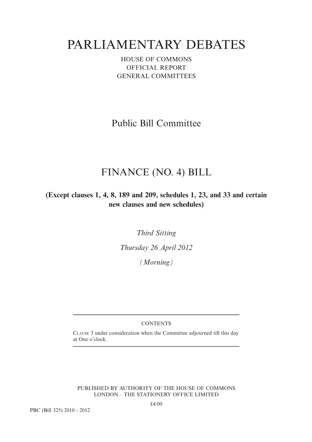 Parliamentary Debates House of Commons Official Report General Committees