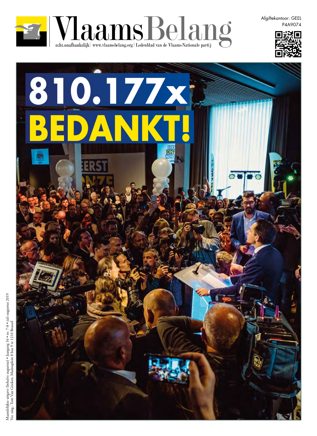 810.177X BEDANKT! Maandelijkse Uitgave (Behalve Augustus) • Jaargang 16 • Nr