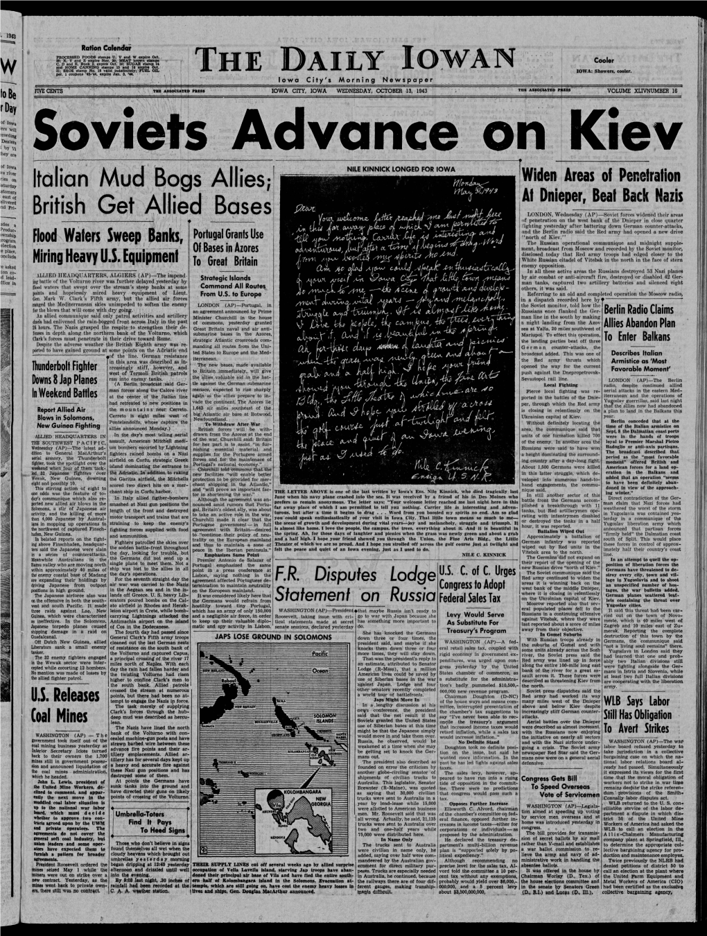 Daily Iowan (Iowa City, Iowa), 1943-10-13