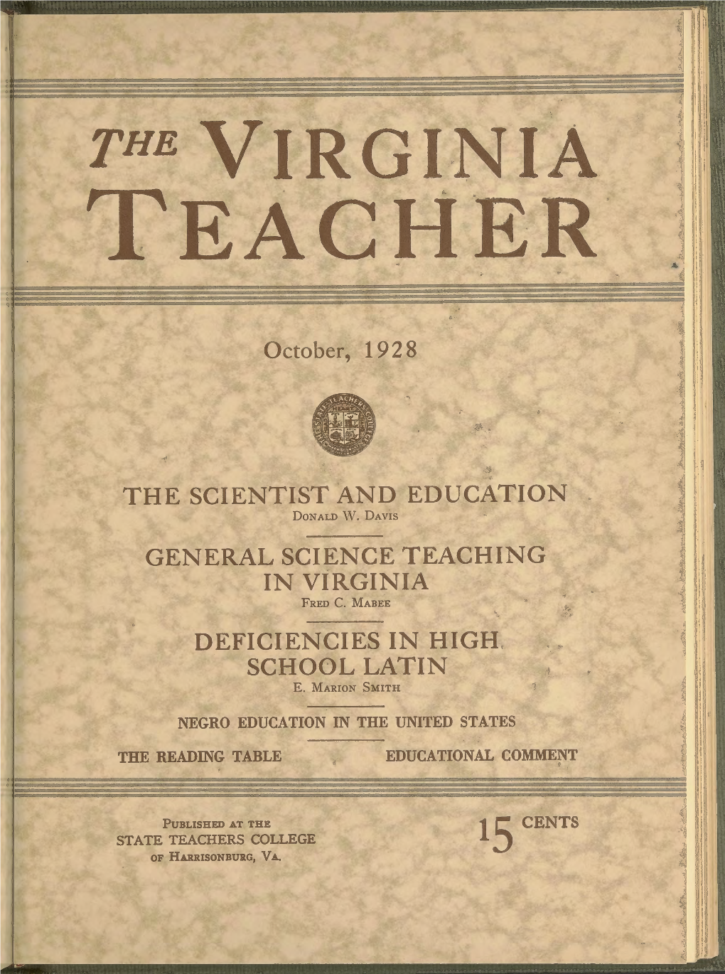 The Virginia Teacher, Vol. 9, Iss. 8, October 1928