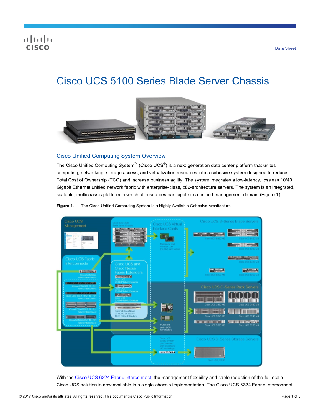 Cisco UCS 5100 Series Blade Server Chassis Data Sheet