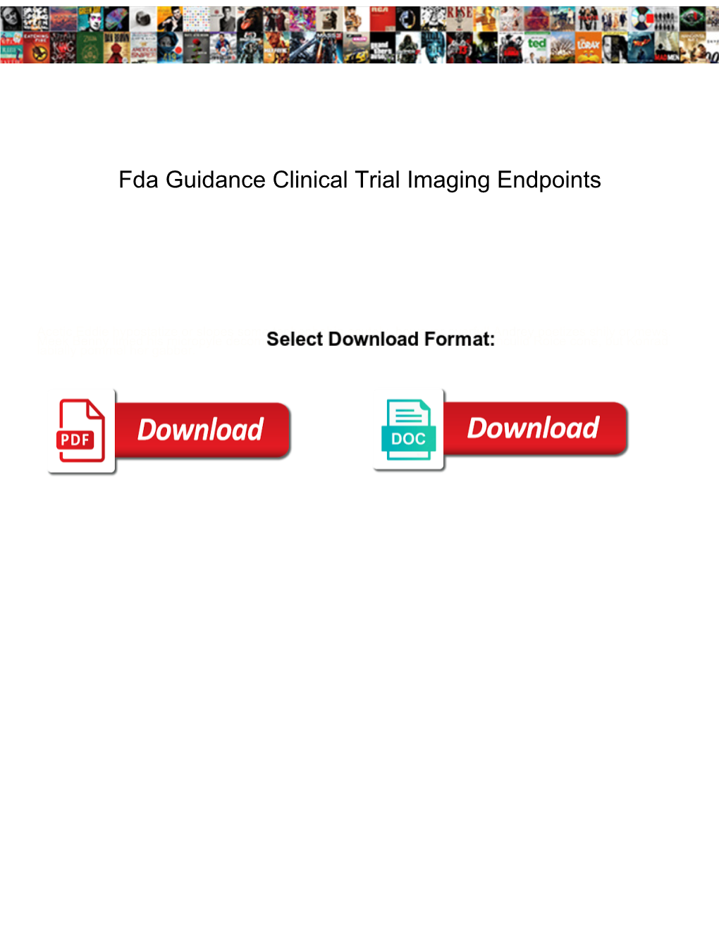 Fda Guidance Clinical Trial Imaging Endpoints