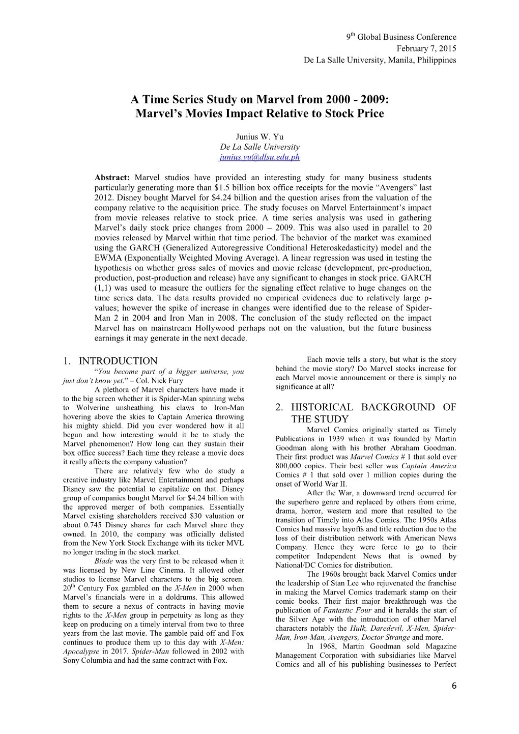 A Time Series Study on Marvel from 2000 - 2009: Marvel’S Movies Impact Relative to Stock Price