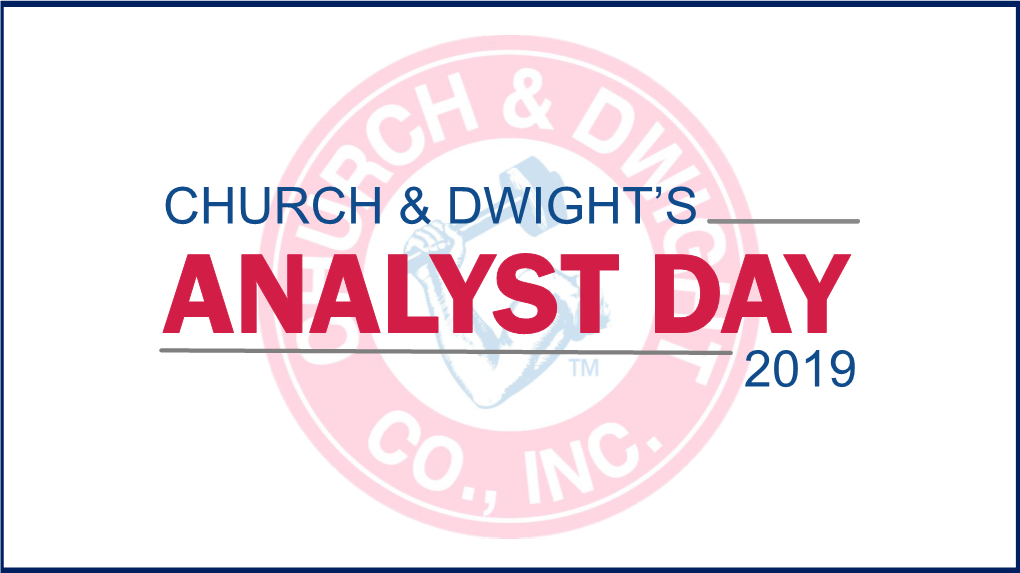 Church & Dwight Corporate Strategy July 2015