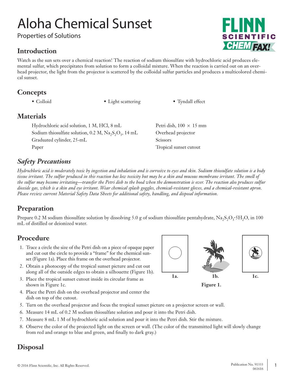 Aloha Chemical Sunset Properties of Solutions SCIENTIFIC