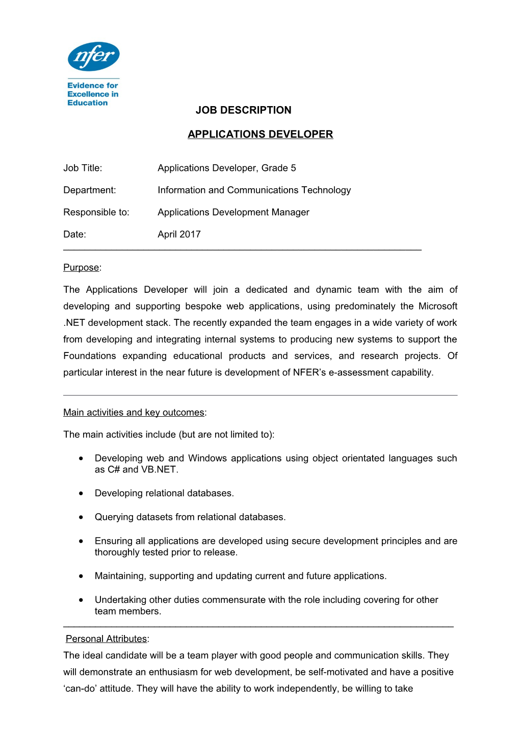 Applications Developer