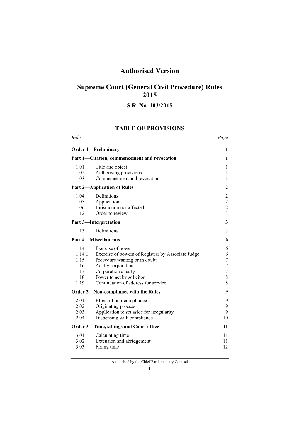 General Civil Procedure) Rules 2015 S.R