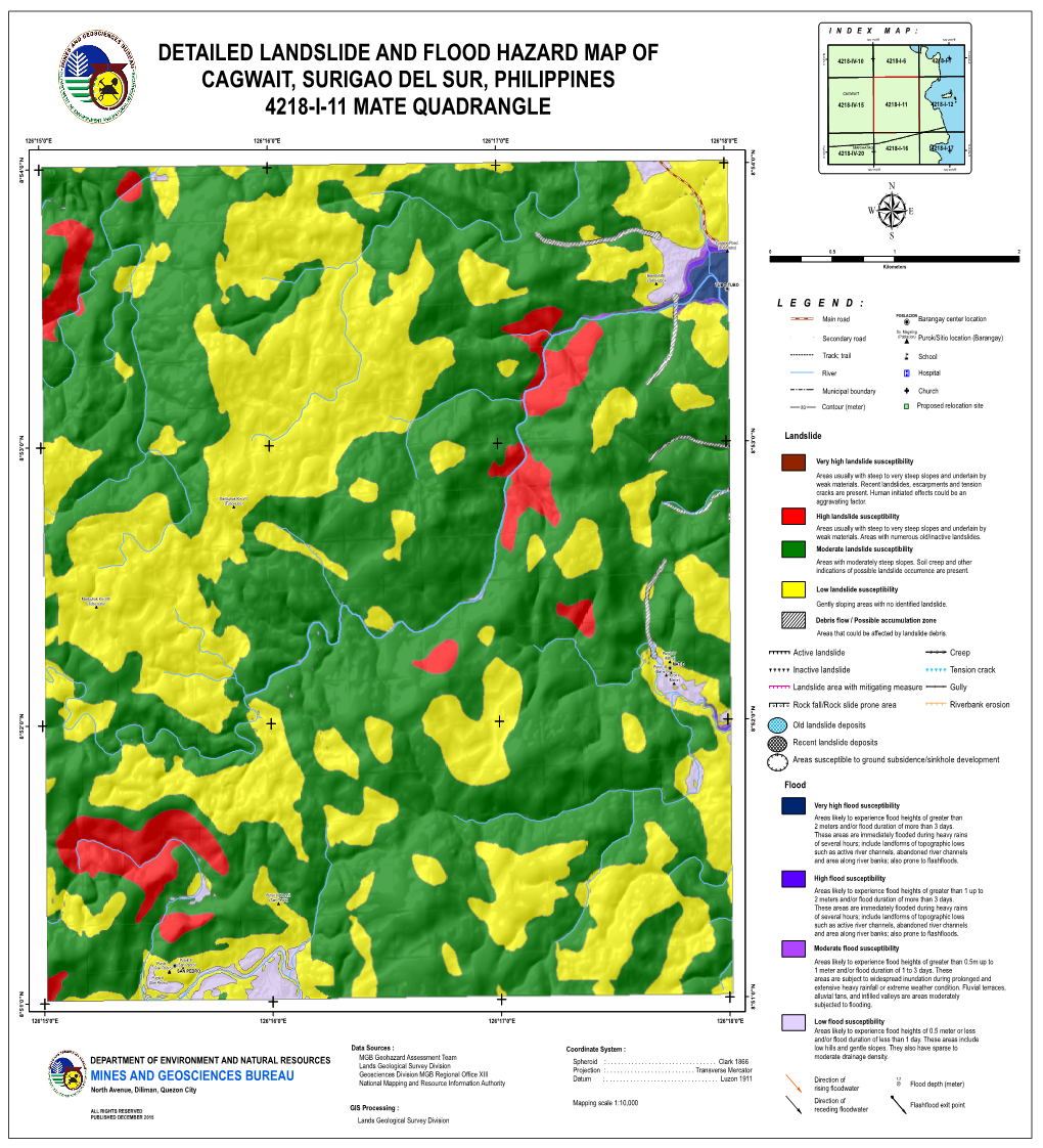 Detailed Landslide and Flood Hazard Map of Cagwait