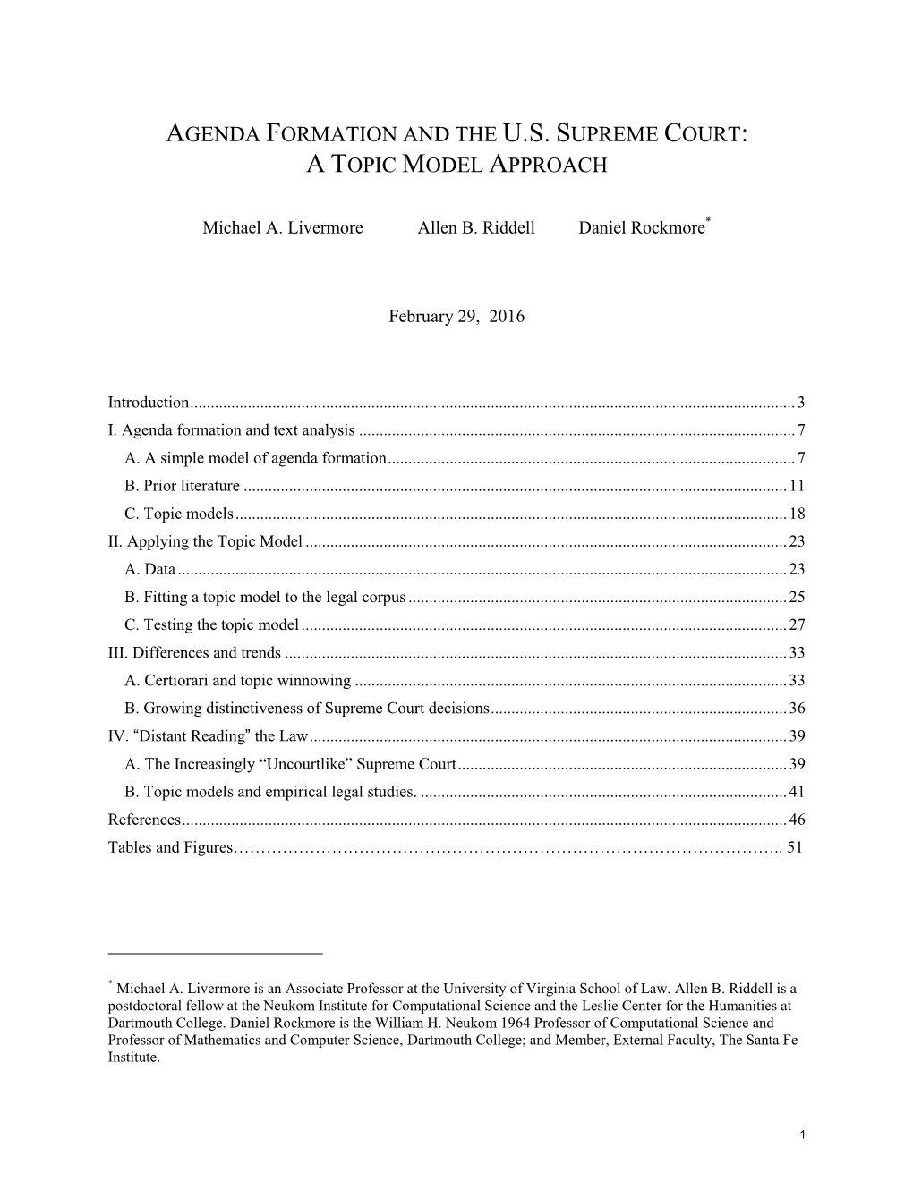 Agenda Formation and the U.S. Supreme Court: a Topic Model Approach