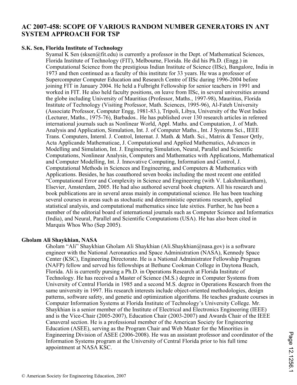 Scope of Various Random Number Generators in Ant System Approach for Tsp