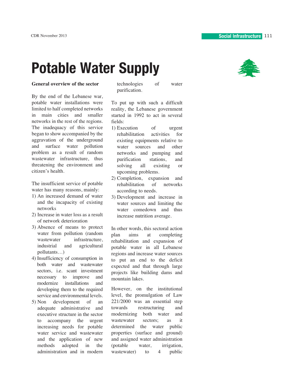 Potable Water Supply