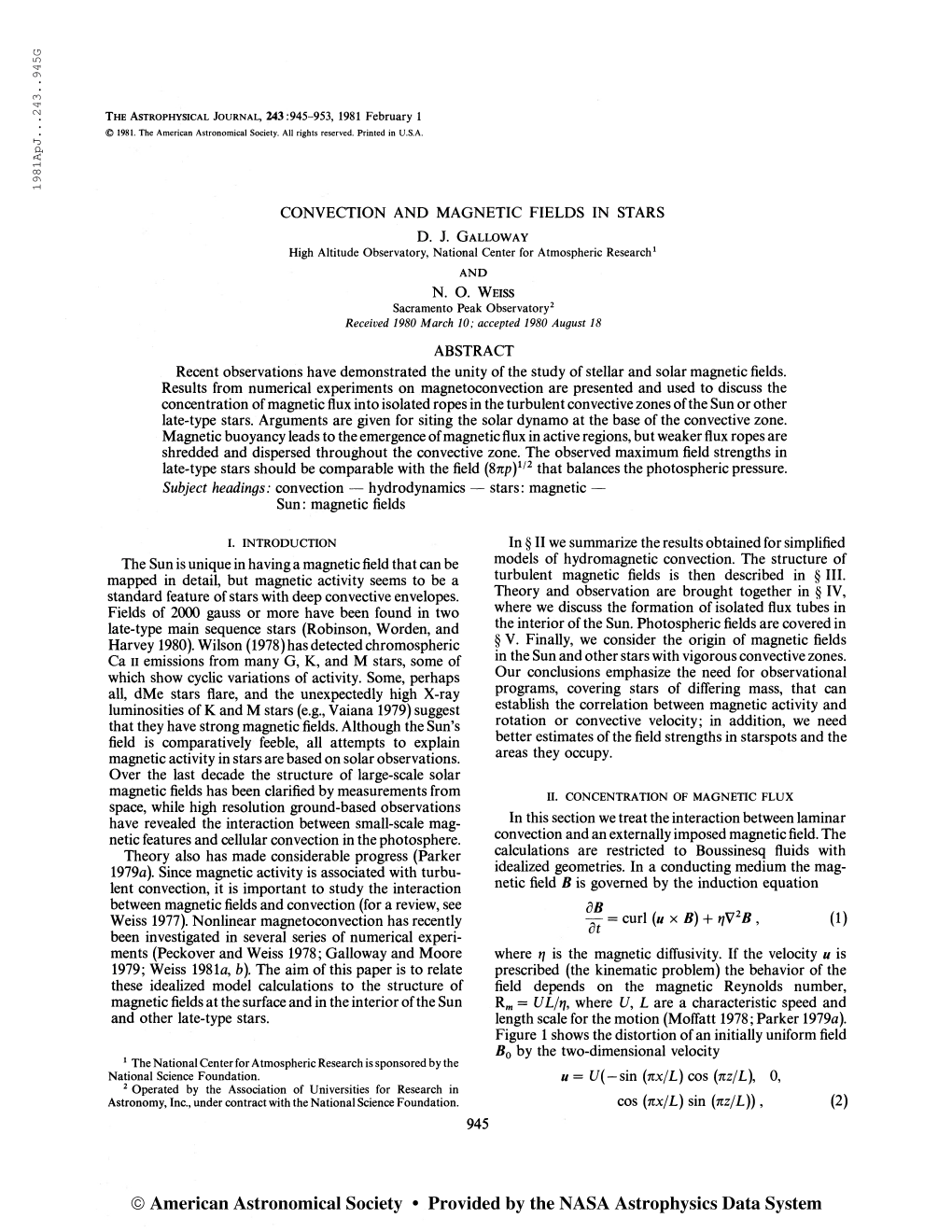 198Lapj. . .243. .945G the Astrophysical Journal, 243:945-953