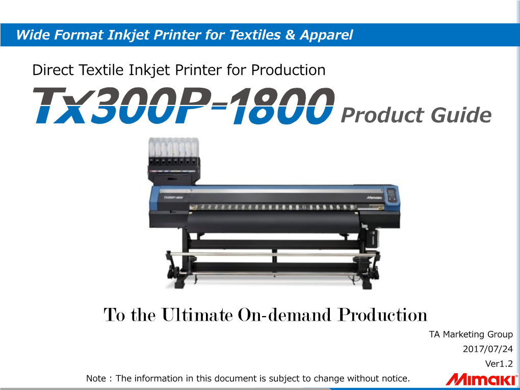 TX300P-1800 Product Guide