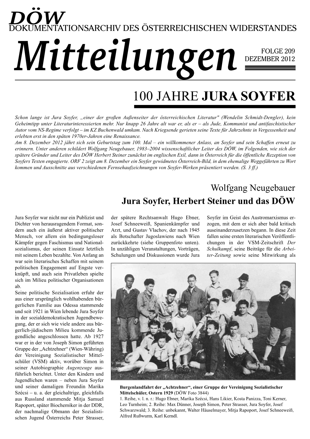 100 Jahre Jura Soyfer