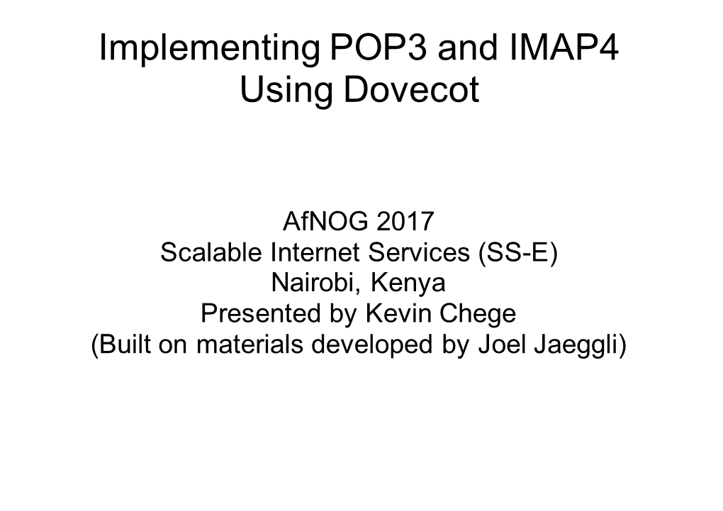 Implementing POP3 and IMAP4 Using Dovecot