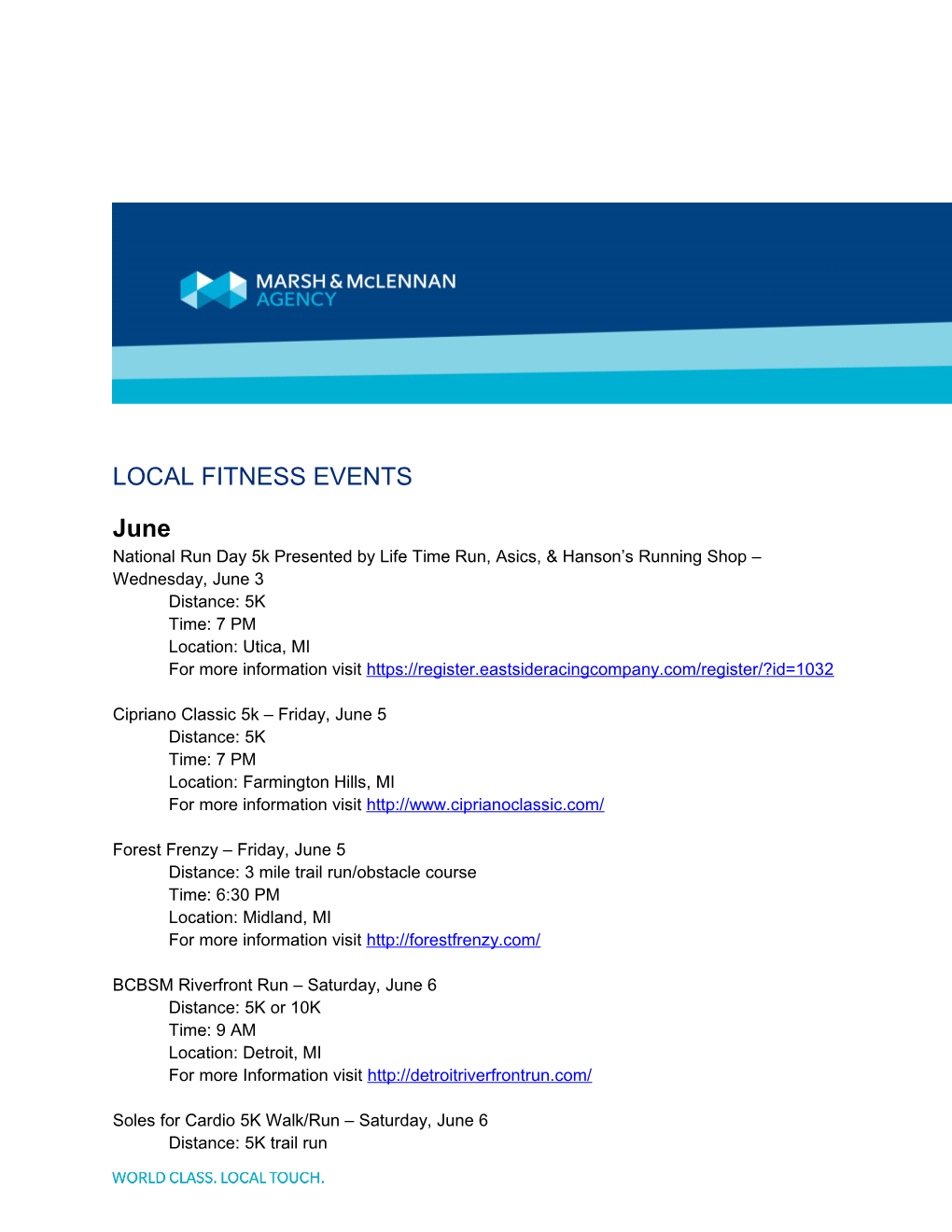 Local Fitness Events