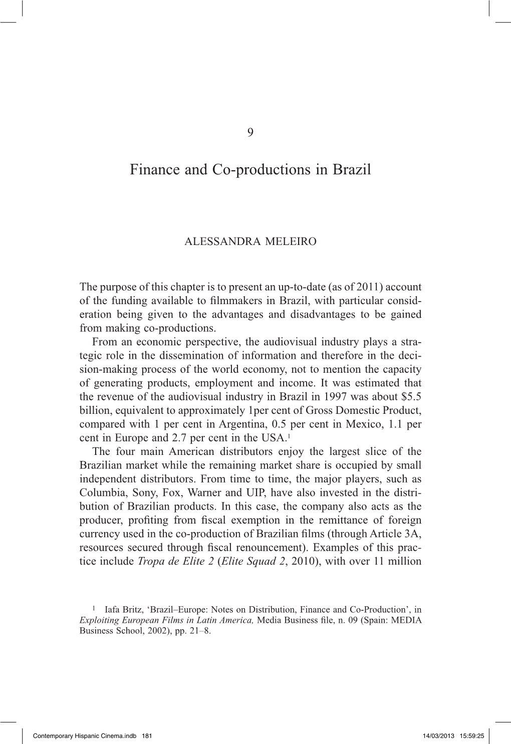 Finance and Co-Productions in Brazil