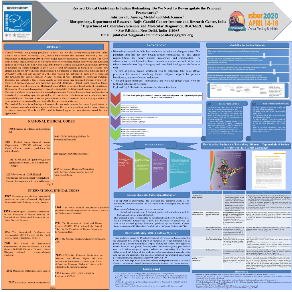 Revised Ethical Guidelines in Indian Biobanking