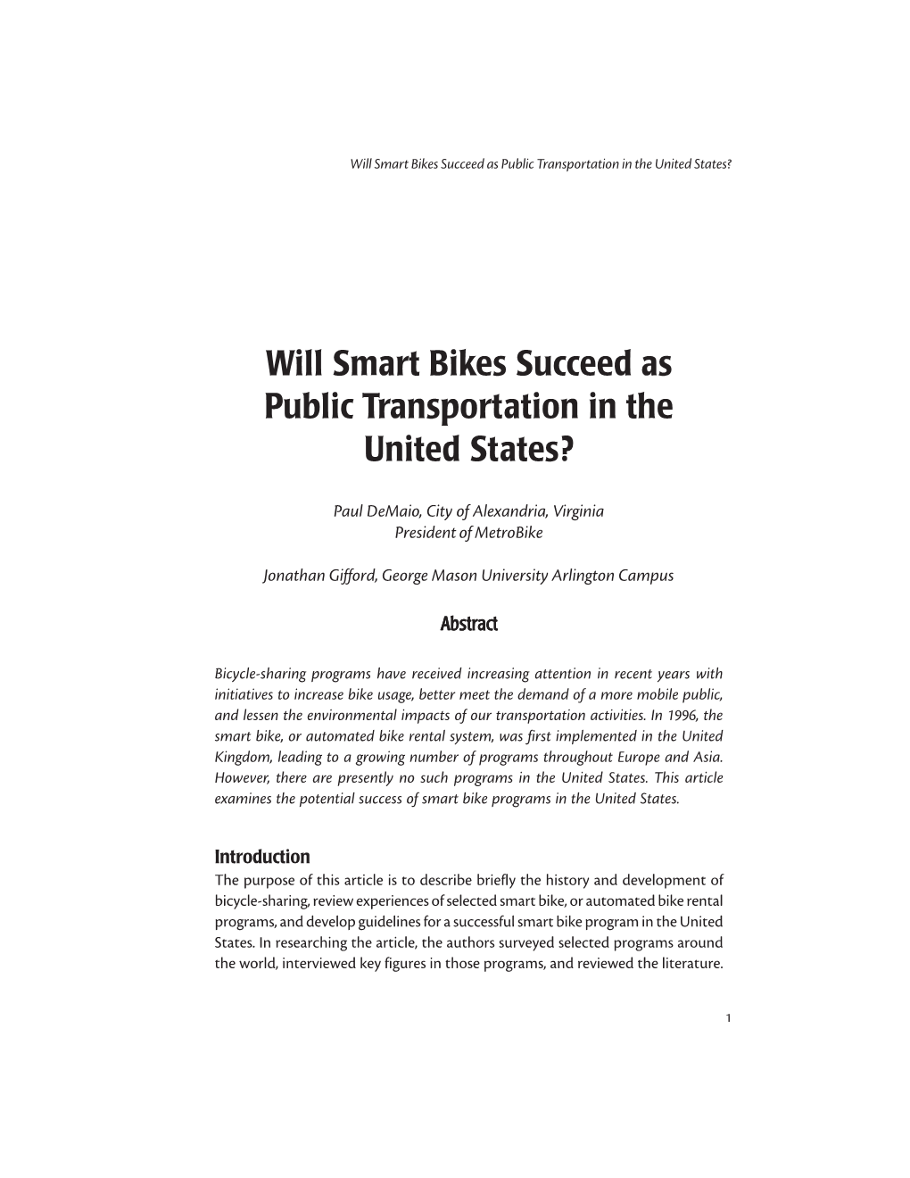 Will Smart Bikes Succeed As Public Transportation in the United States?