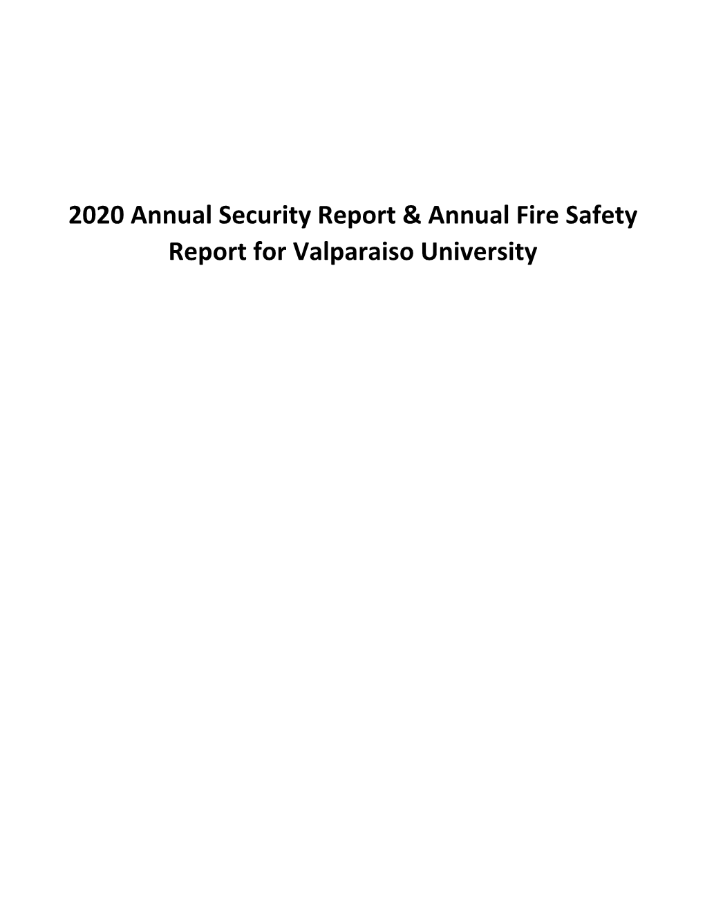 2020 Annual Campus Safety Report