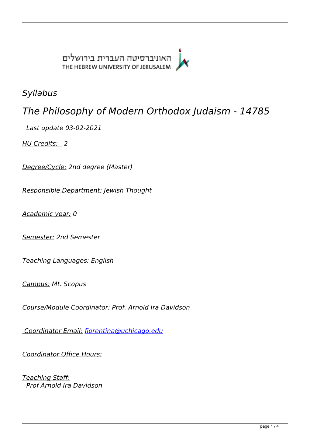 The Philosophy of Modern Orthodox Judaism - 14785