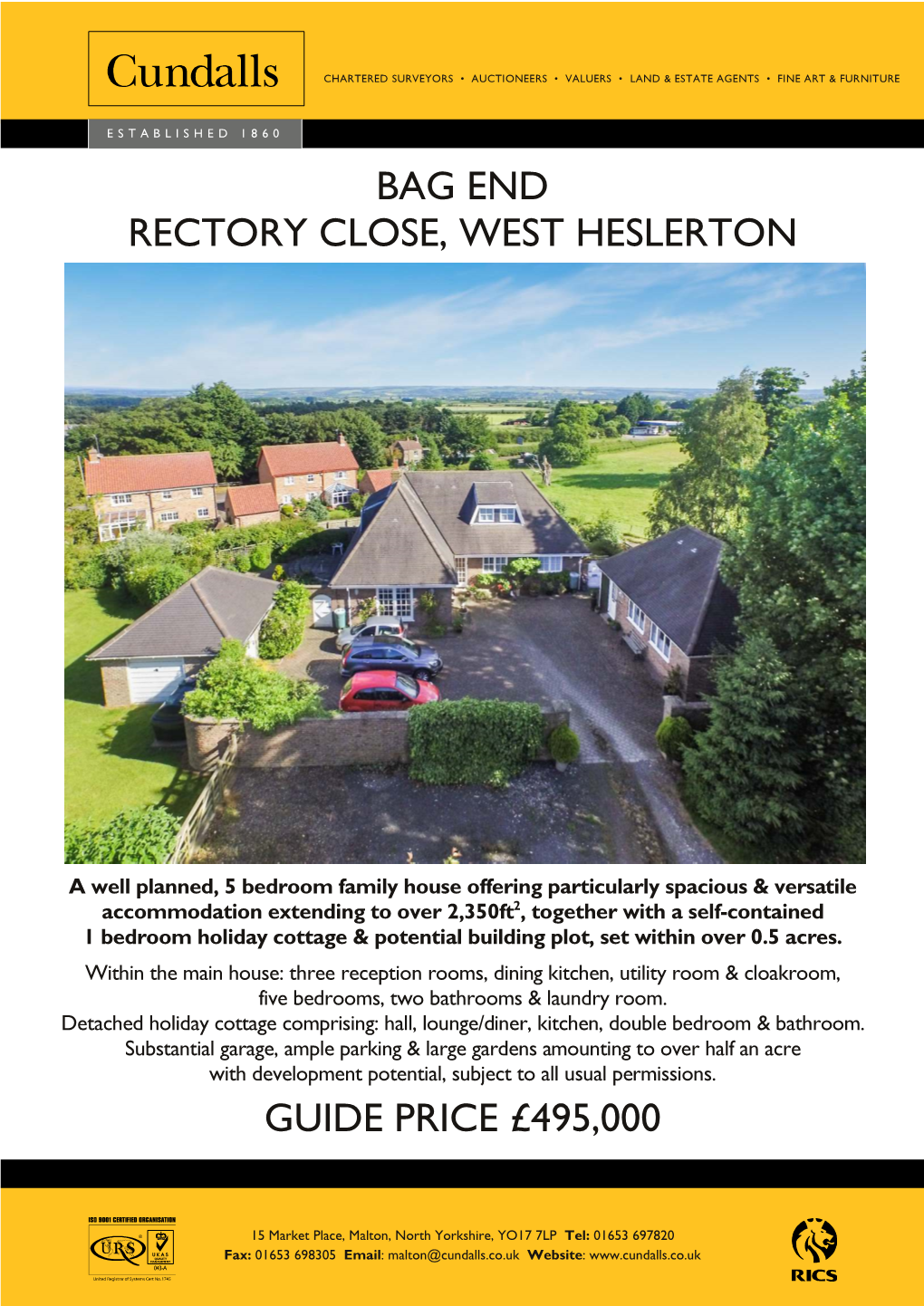 Bag End Rectory Close, West Heslerton Guide Price