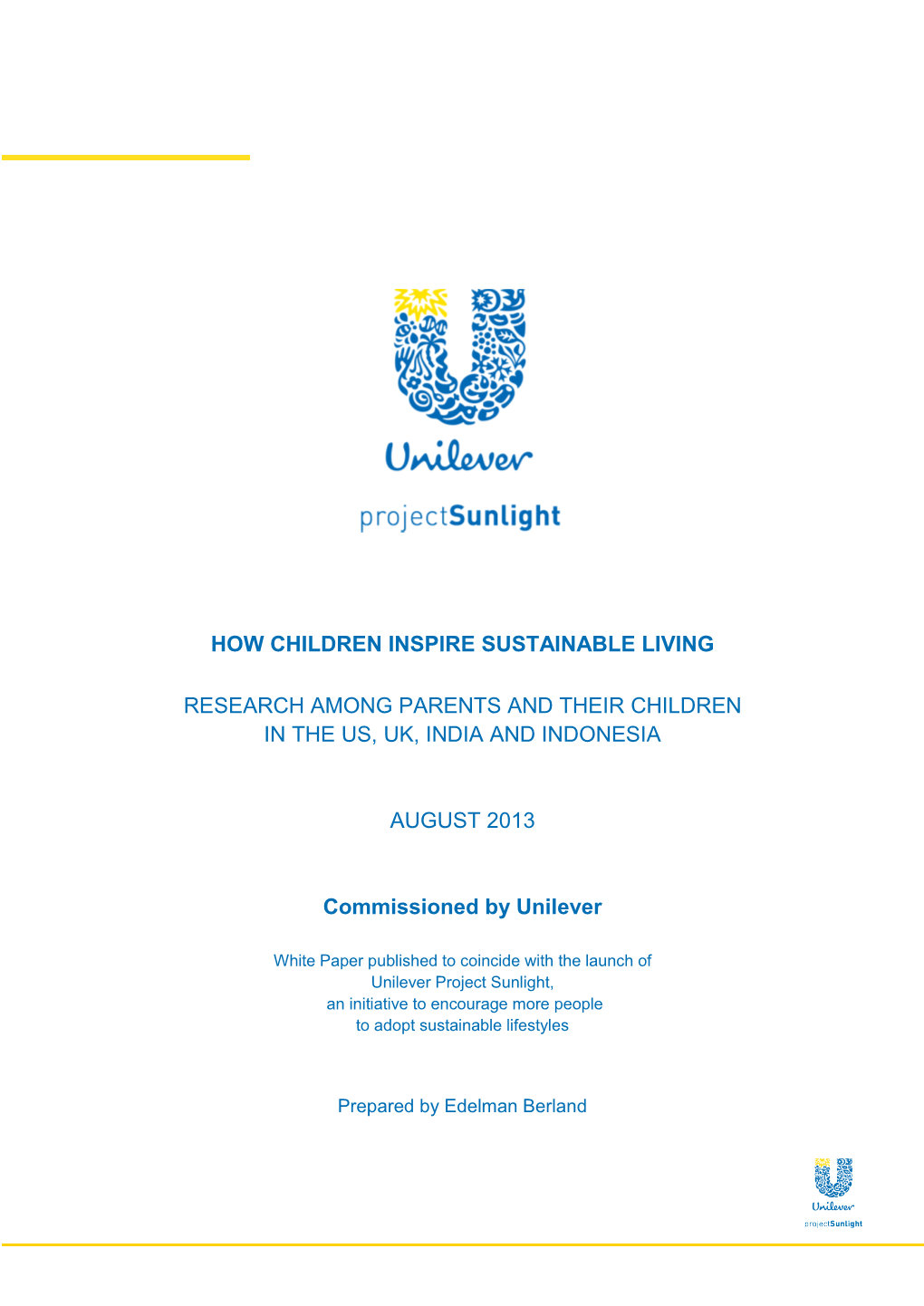 Unilever Project Sunlight White Paper