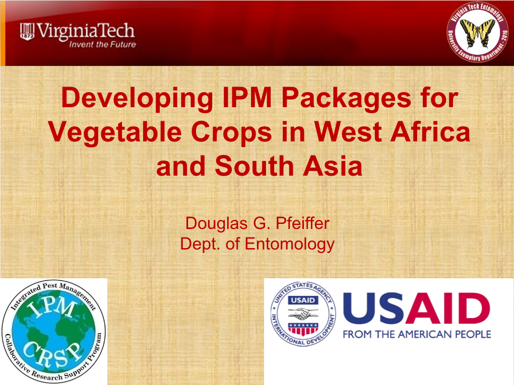 Developing IPM Packages for Vegetable Crops in West Africa and South Asia