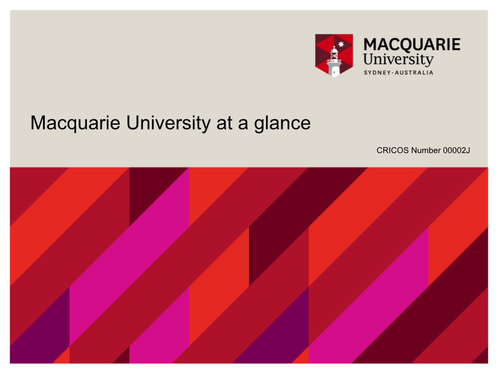 Macquarie University at a Glance