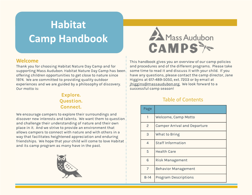 Habitat Camp Handbook