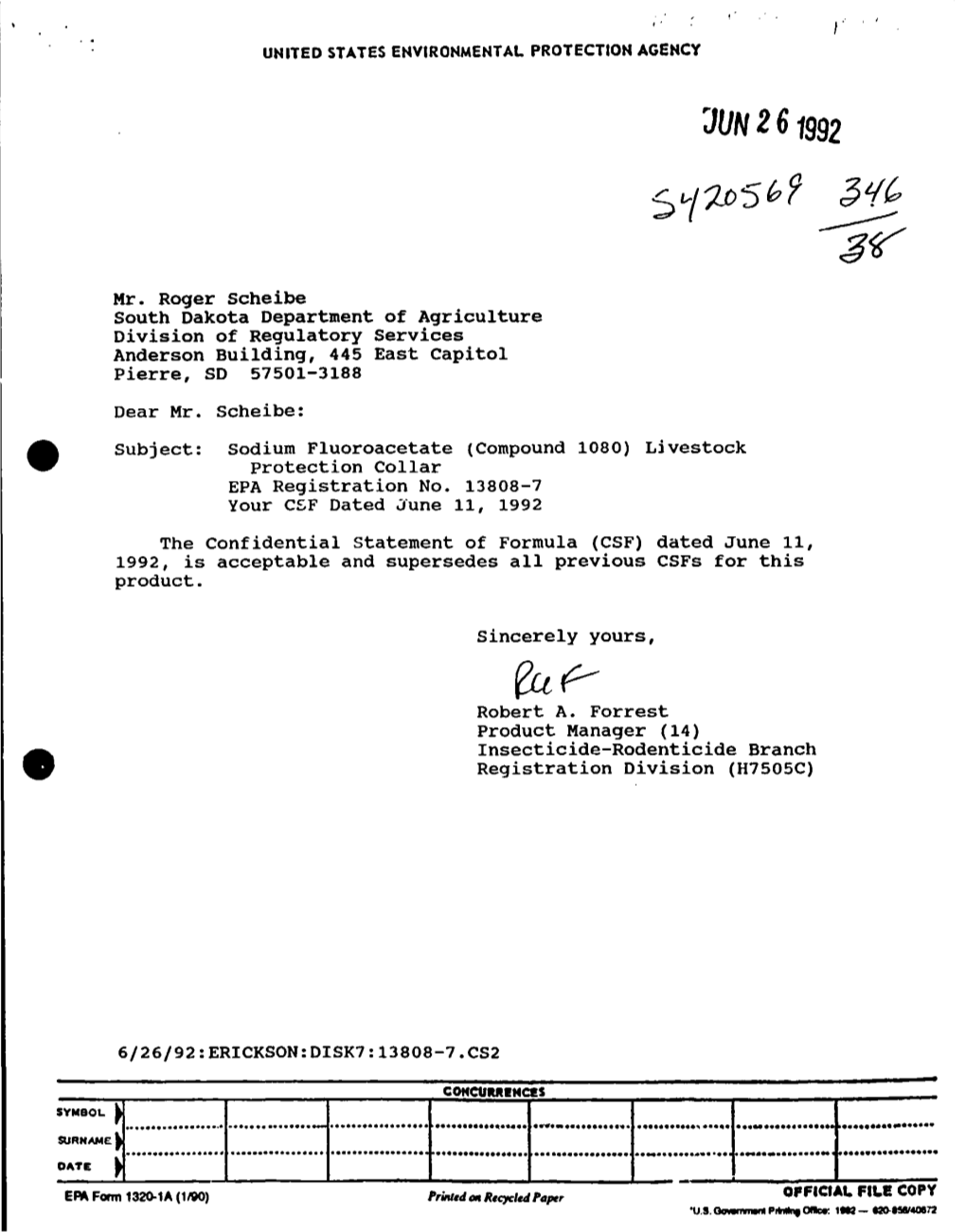 U.S. EPA, Pesticide Product Label, COMPOUND 1080 LIVESTOCK