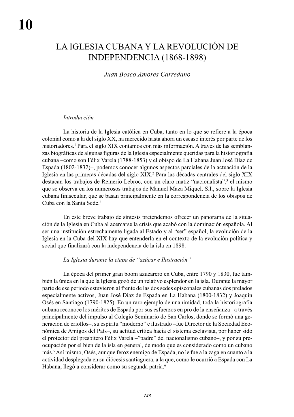 La Iglesia Cubana Y La Revolución De Independencia (1868-1898)