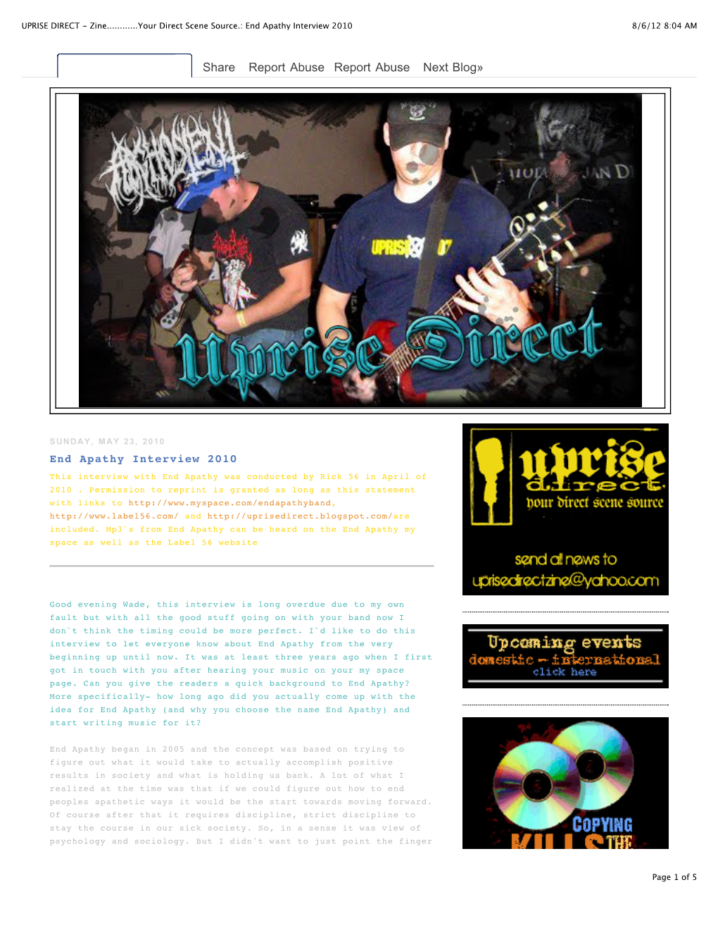 UPRISE DIRECT - Zine