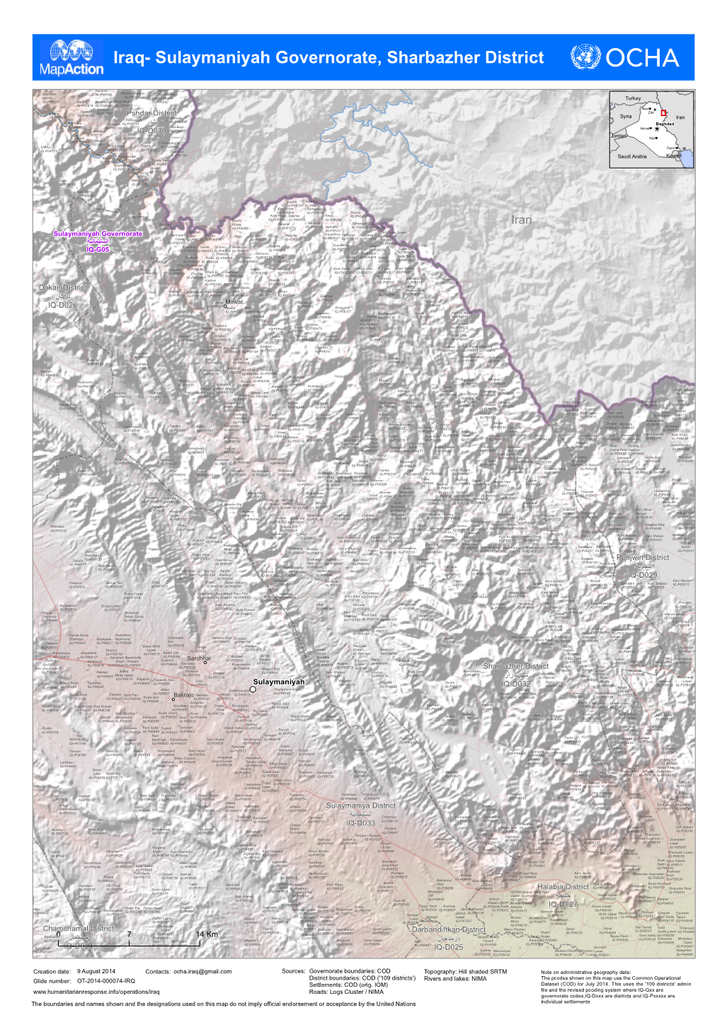 Iraq- Sulaymaniyah Governorate, Sharbazher District