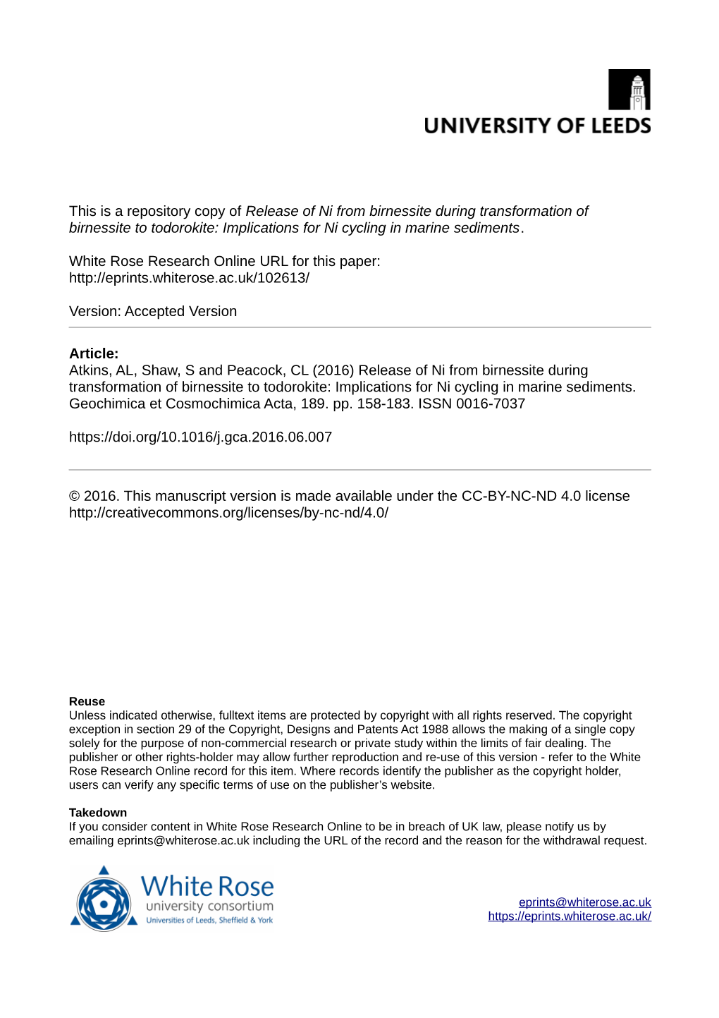 Implications for Ni Cycling in Marine Sediments