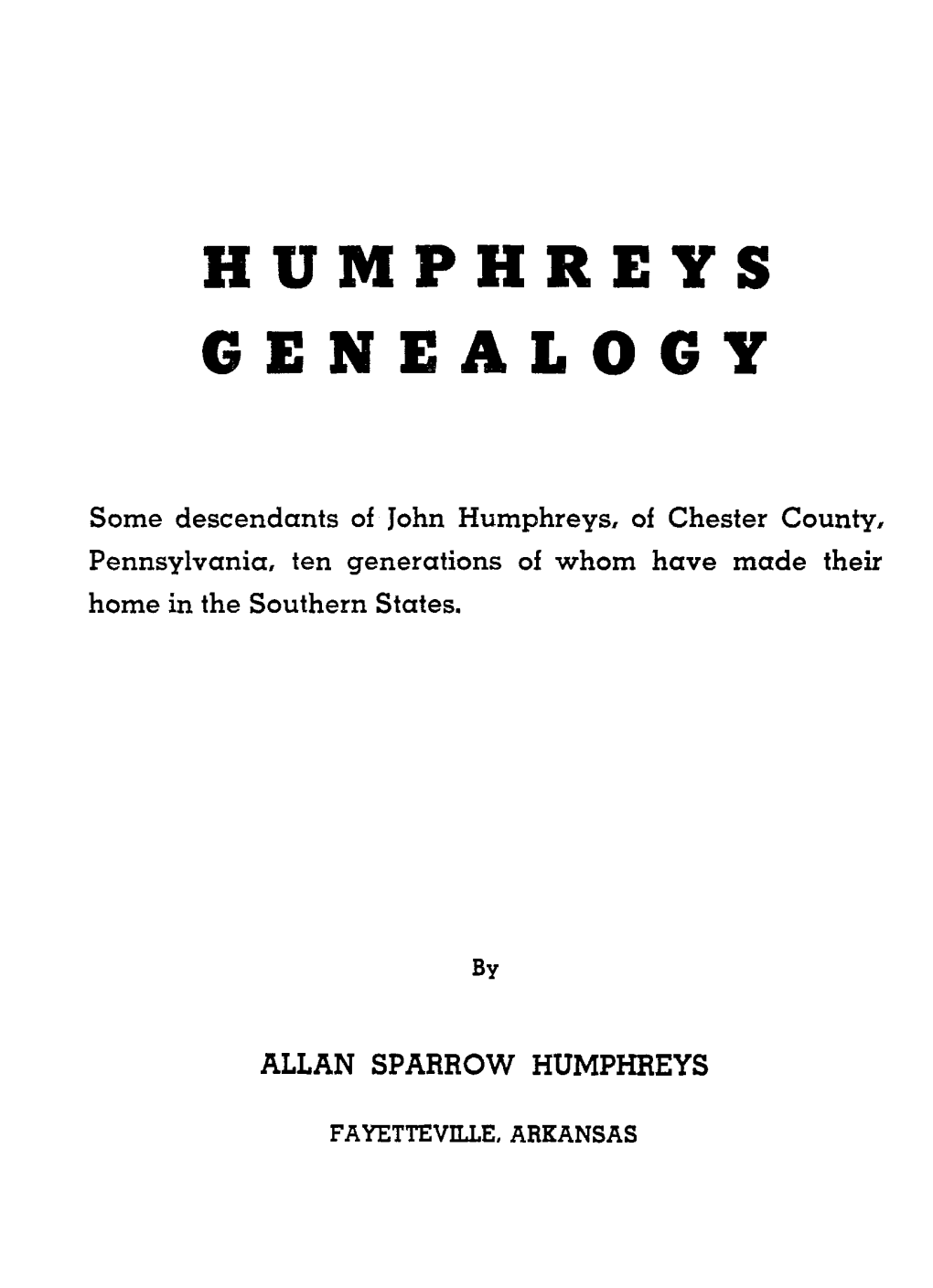 Humphreys Genealogy
