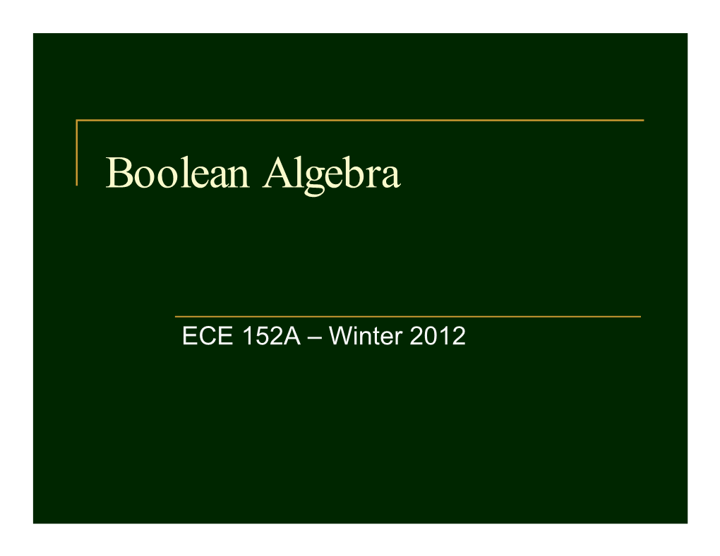 Boolean Algebra