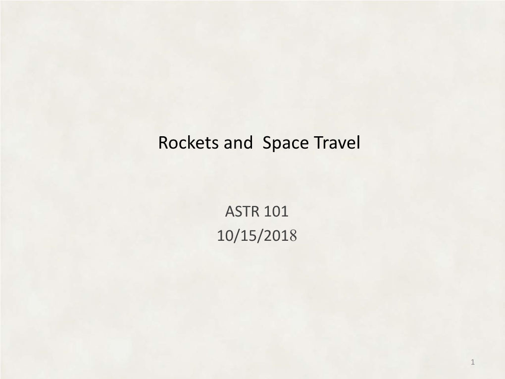 Rockets and Space Travel