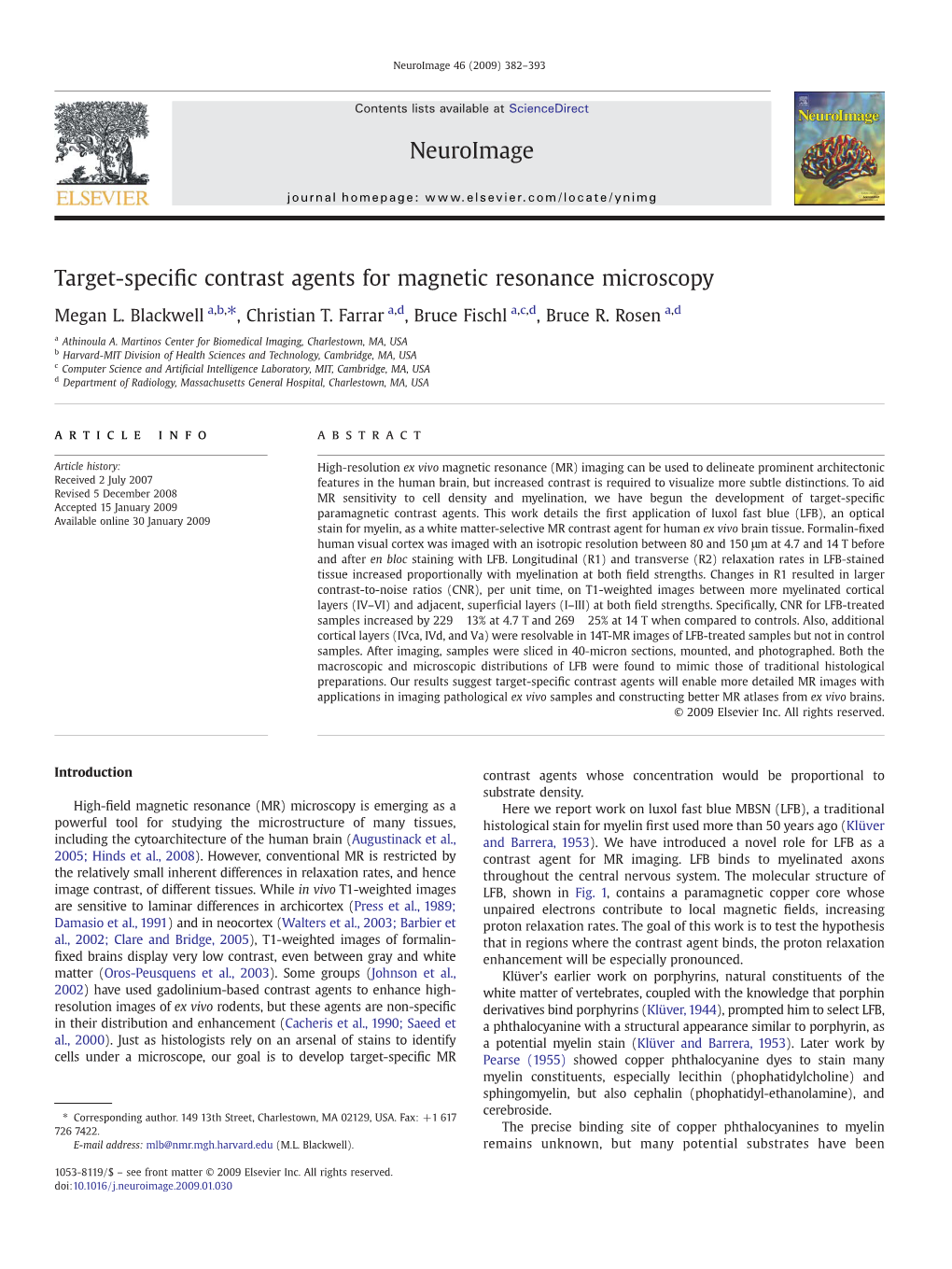 Target-Specific Contrast Agents for Magnetic Resonance Microscopy