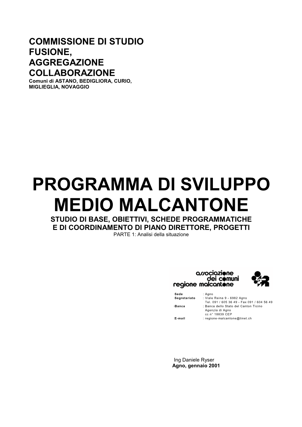 Programma Di Sviluppo Medio Malcantone