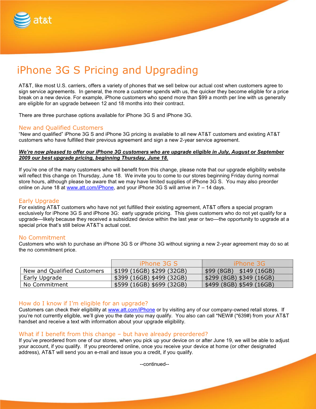 Iphone 3G S Pricing and Upgrading