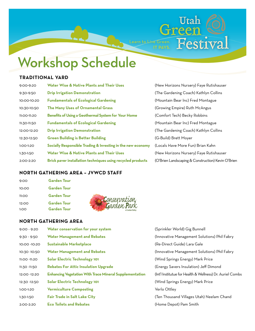 Workshop Schedule