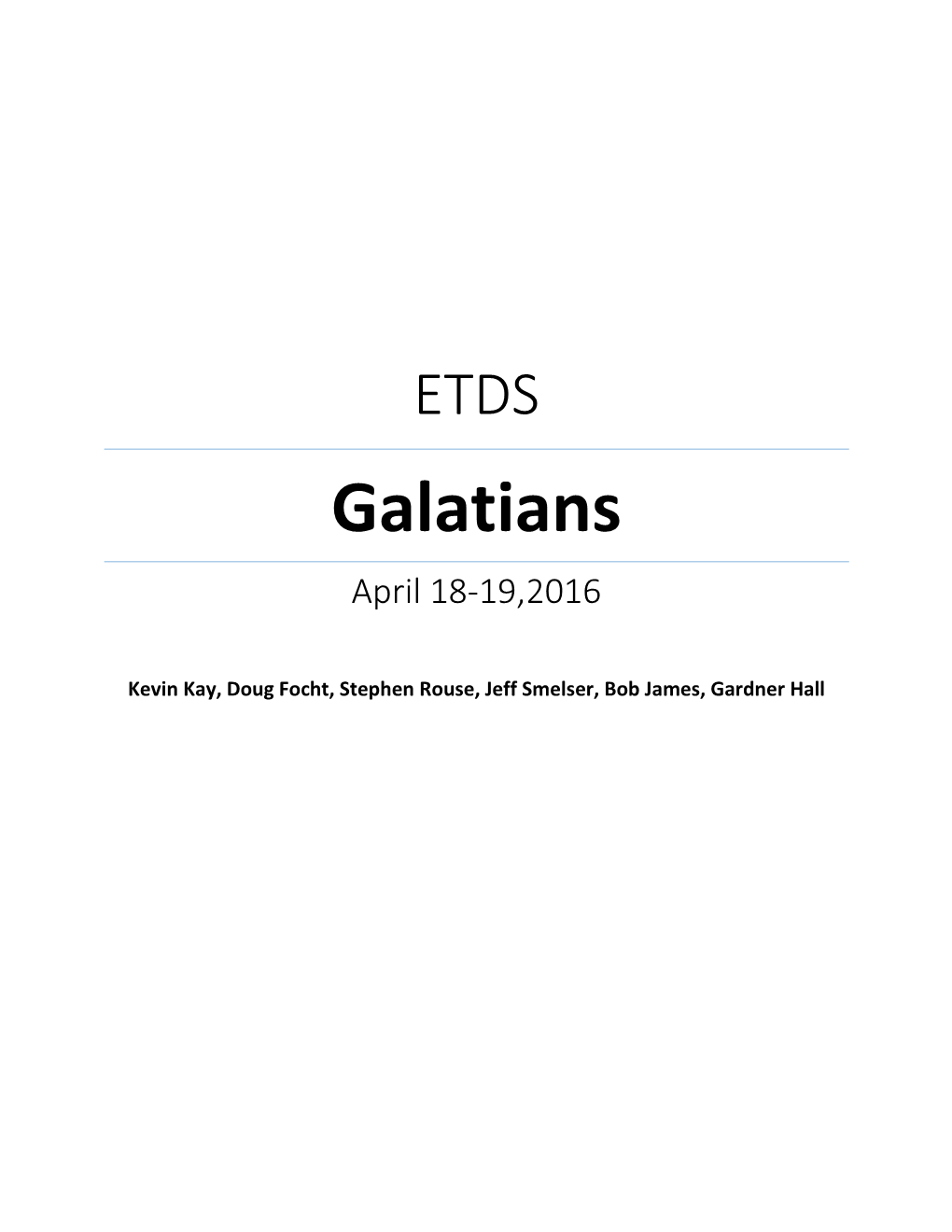 Galatians April 18-19,2016